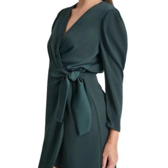 Dkny Dresses & Skirts - DKNY Side Knot Faux Wrap Dress Size 14